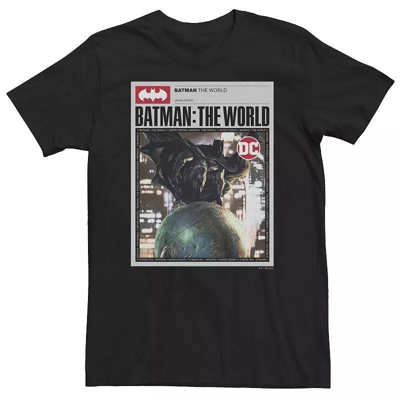 Big & Tall DC Comics Batman: The World Germany Red Bat Logo Tee, Mens Black Product Image