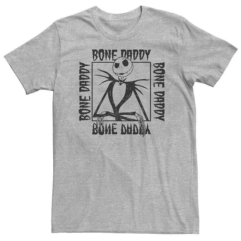 Disneys The Nightmare Before Christmas Jack Skellington Big & Tall Bone Daddy Frame Tee, Mens Athletic Grey Product Image