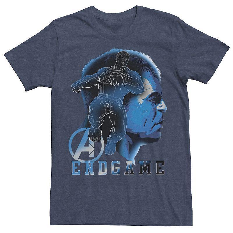 Mens Marvel Avengers Endgame Hulk Blue Hue Collage Graphic Tee Navy Grey Product Image