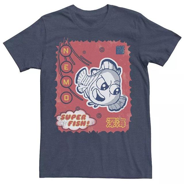 Disney / Pixars Finding Nemo Mens Kanji Poster Tee Navy Grey Product Image