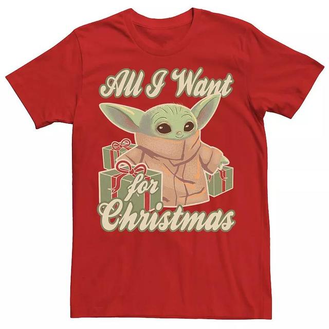 Mens Star Wars The Mandalorian The Child All I Want For Christmas Tee Product Image