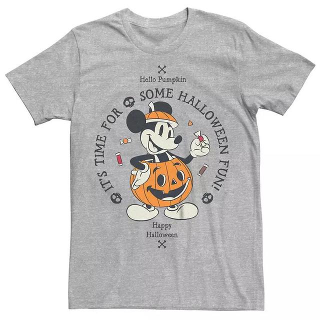 Big & Tall Mickey Mouse Pumpkin Costume Halloween Fun Graphic Tee, Mens Athletic Grey Product Image