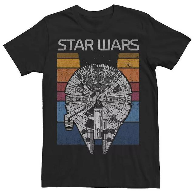 Mens Star Wars Millennium Falcon Retro Stripes Logo Tee Product Image