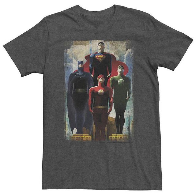 Big & Tall DC Comics Justice League Heroes Look Up Tee, Mens Grey Heather Product Image