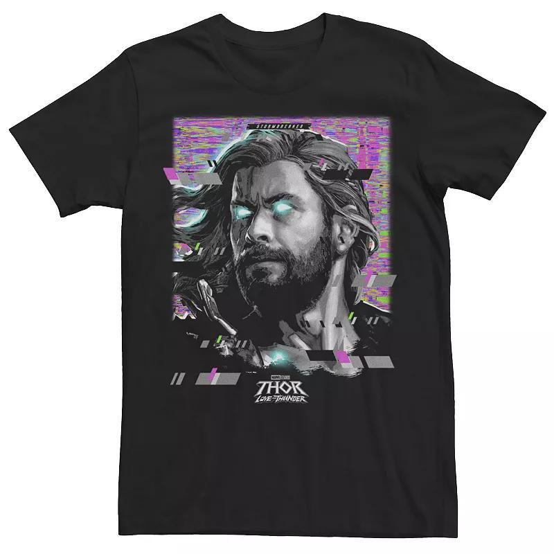 Mens Marvel Thor Love And Thunder Glitching Thor Face Portrait Tee Product Image