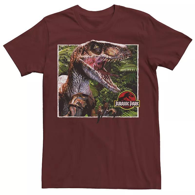 Mens Jurassic Park Raptor Coming Out Of Forest Tee Black Product Image