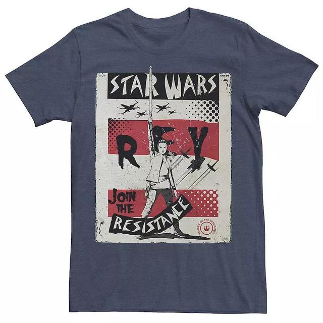 Mens Star Wars Last Jedi Rey Join Resistance Propaganda Tee Black Product Image