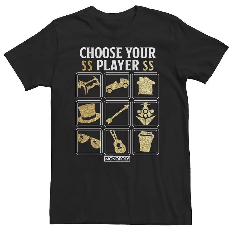 Big & Tall Monopoly Choose Your Player Icons Tee, Mens Product Image