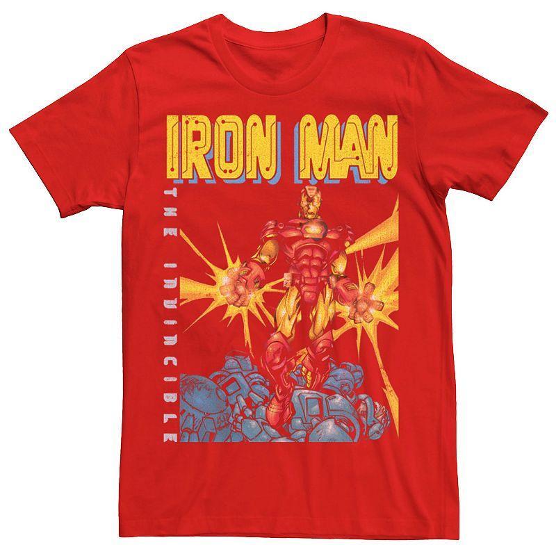 Mens Marvel Avengers Iron Man The Invincible Dark Portrait Tee Red Product Image