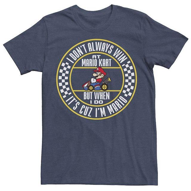 Mens Nintendo Mario Kart Winning Tee Navy Grey Product Image