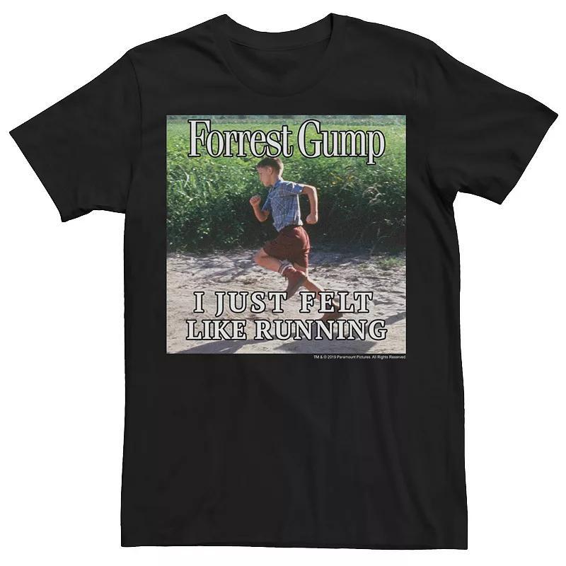 Mens Forrest Gump Just Felt Like Running Photo Panel Tee Black Product Image