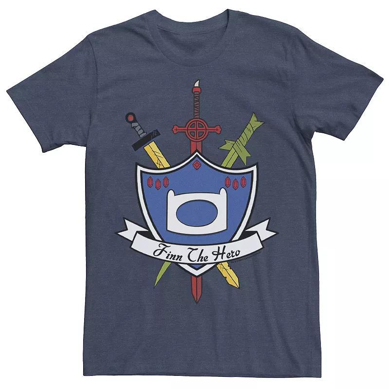 Mens Adventure Time Finn The Hero Sword And Shield Banner Tee Product Image