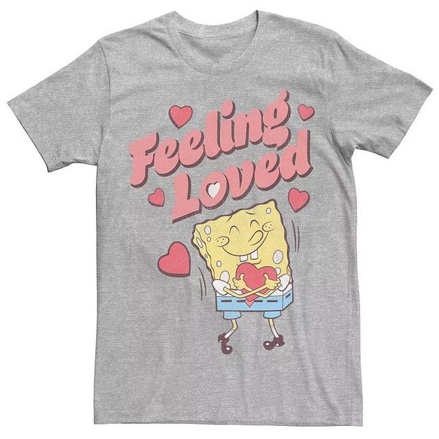 Big & Tall SpongeBob Feeling Loved Tee, Mens, Size: 5XB, Med Grey Product Image