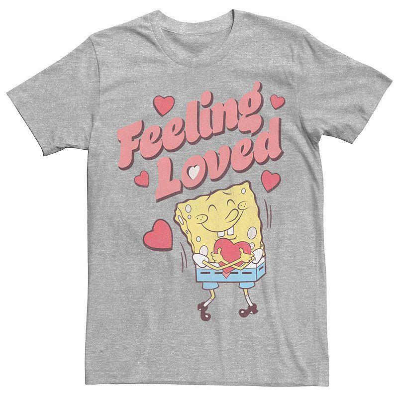 Big & Tall SpongeBob Feeling Loved Tee, Mens Athletic Grey Product Image