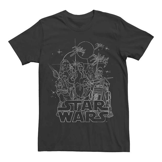 Mens Star Wars Hero Outlines Poster Graphic Tee Product Image