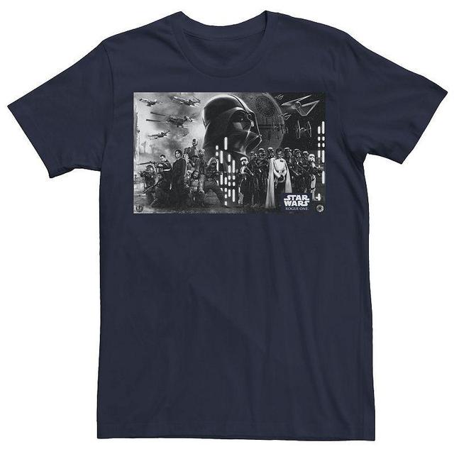 Mens Star Wars Rogue One Death Star Battle Groupshot Tee Blue Product Image