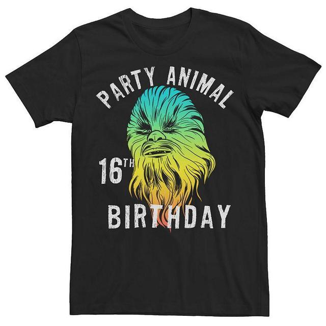 Mens Star Wars Chewbacca Party Animal 16th Birthday Graphic Tee Product Image