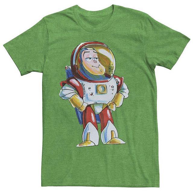 Mens Disney Pixar Toy Story Buzz Lightyear Sketch Tee Kelly Grey Product Image