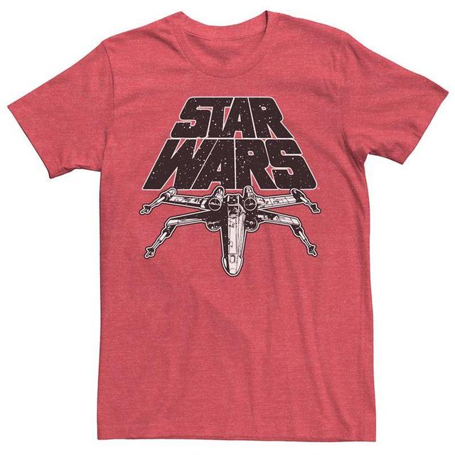 Mens Star Wars X-Wing Retro Logo Space Tee Red Product Image