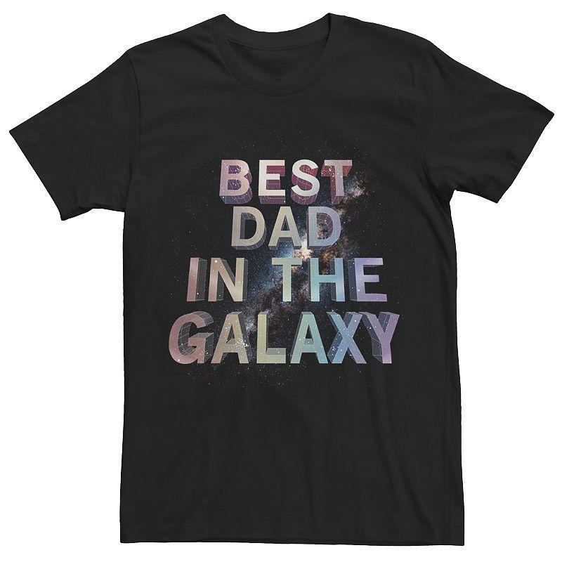 Mens Best Dad In The Galaxy Space Gradient Text Graphic Tee Product Image