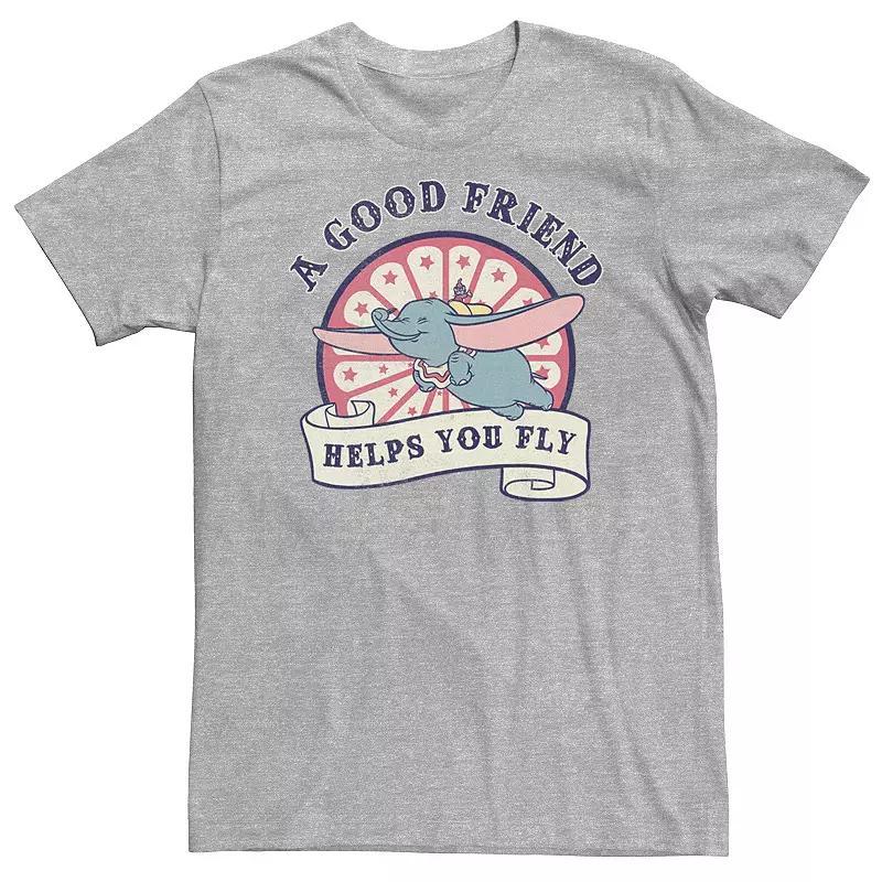 Big & Tall Disney Dumbo A Good Friend Helps You Fly Logo Poster Tee, Mens Athletic Grey Product Image