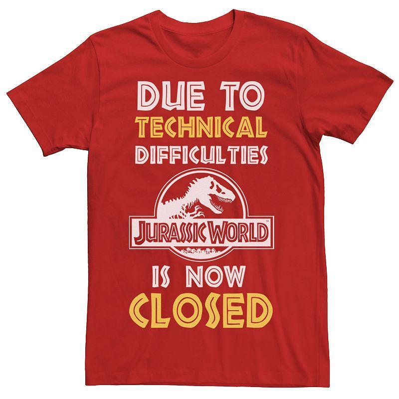 Mens Jurassic World Technical Difficulties Sign Graphic Tee Kelly Grey Product Image