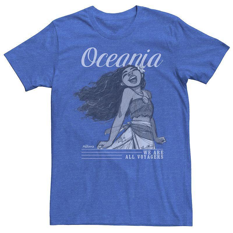 Disneys Moana Mens Sketch Oceania We Are All Voyagers Tee Royal Grey Product Image