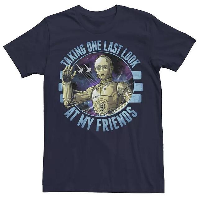 Mens Star Wars: The Rise Of Skywalker C-3PO Taking One Last Look Tee Blue Product Image