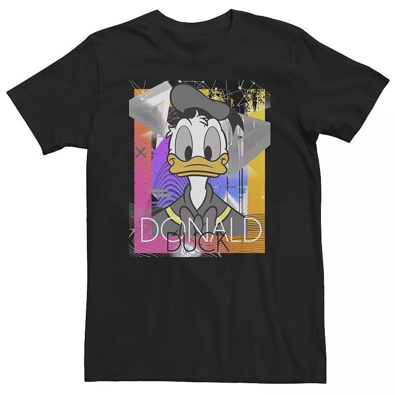 Big & Tall Disney Donald Duck Face Portrait Abstract Background Tee, Mens Product Image