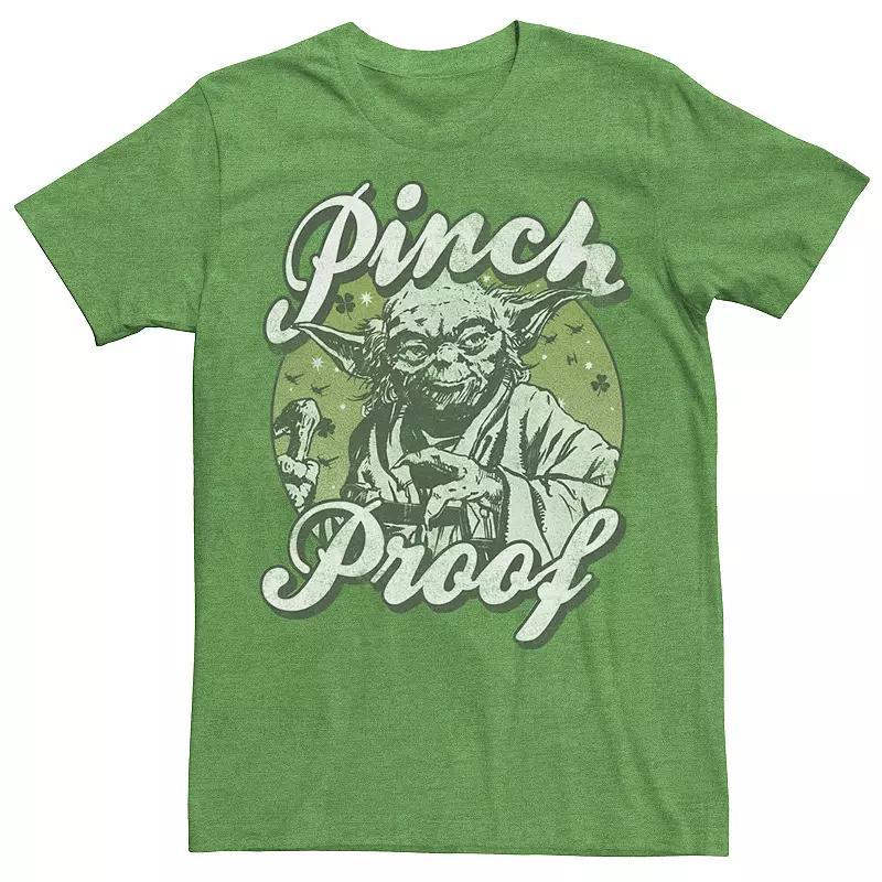 Mens Star Wars Yoda Pinch Proof St. Patricks Tee Kelly Grey Product Image