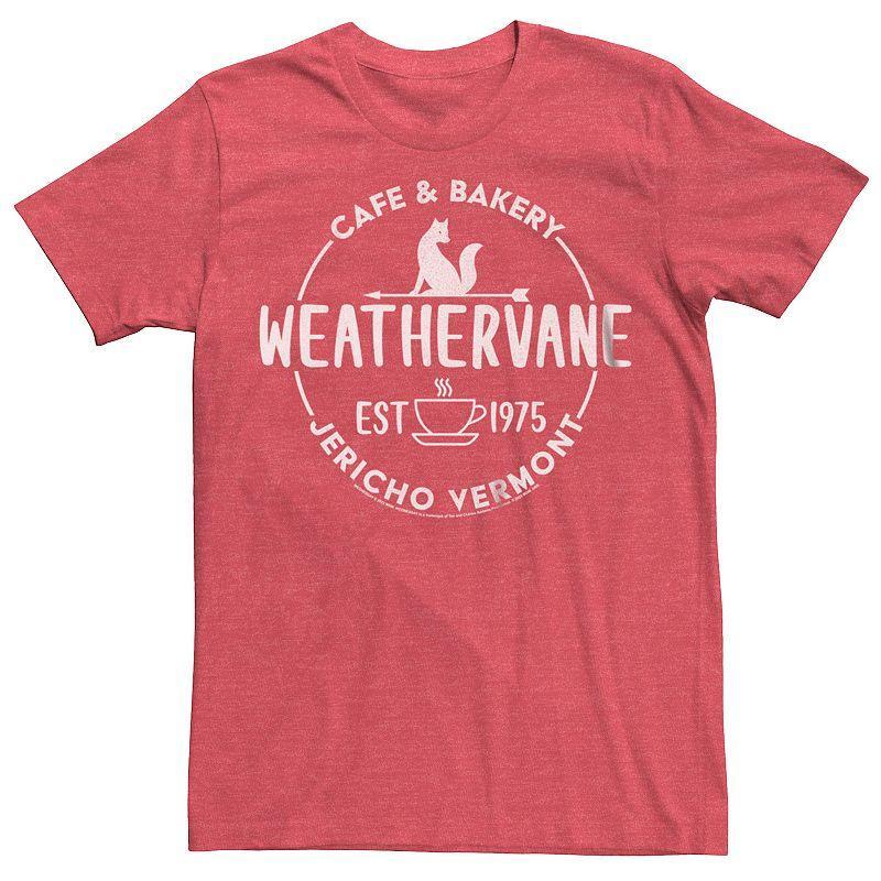 Mens Wednesday Weathervane Coffee Shop Logo Tee Red Grey Product Image