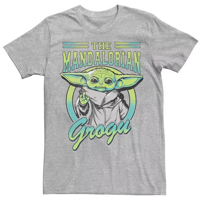 Mens Star Wars: The Mandalorian Grogu Logo Portrait Tee Athletic Grey Product Image