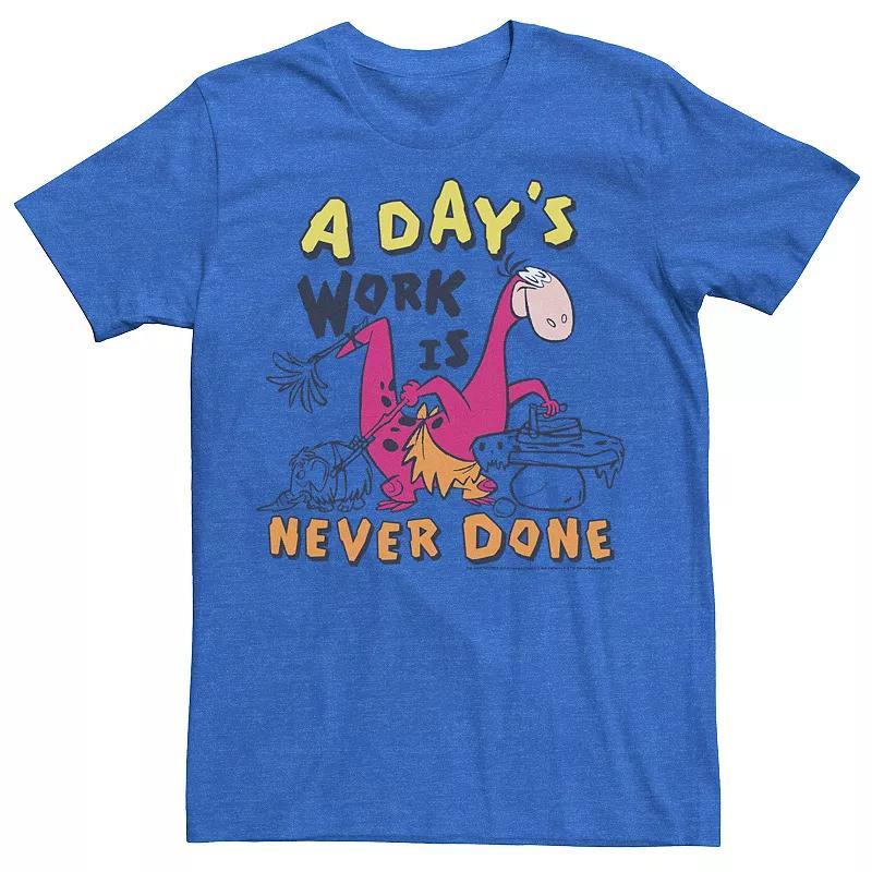 Mens The Flintstones Dino A Days Work Tee Royal Grey Product Image