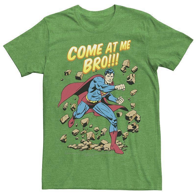 Mens DC Comics Superman Come At Me Bro Text Poster Tee Athletic Grey Product Image