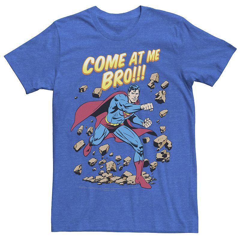 Mens DC Comics Superman Come At Me Bro Text Poster Tee Athletic Grey Product Image