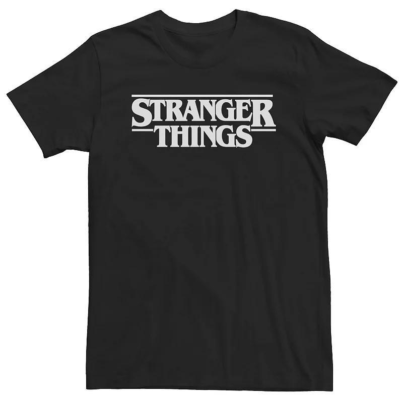 Big & Tall Netflix Stranger Things Solid Logo Left Chest Tee, Mens Black Product Image