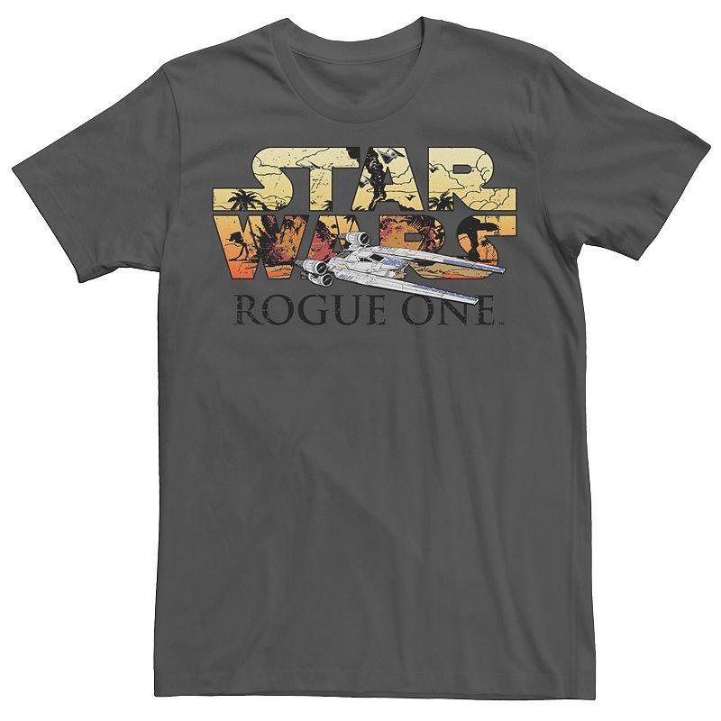 Mens Star Wars Rogue One Logo U-Wing Graphic Tee Grey Product Image