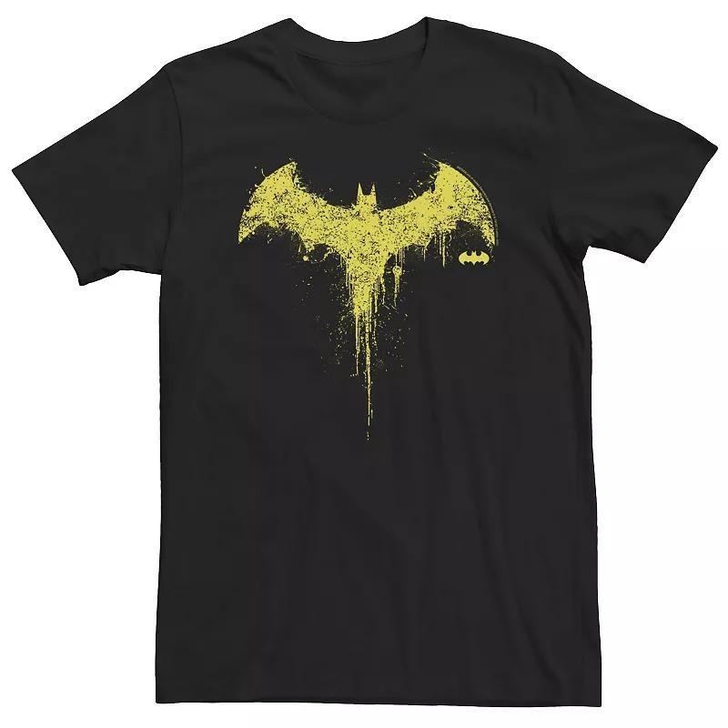 Big & Tall DC FanDome Batman Paint Splatter Drip Logo Tee, Mens Product Image