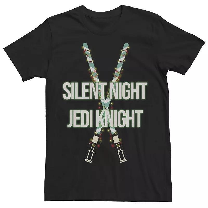 Big & Tall Star Wars Christmas Silent Night Jedi Knight Lightsabers Tee, Mens Product Image