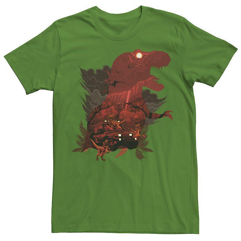 Mens Jurassic Park T-Rex Red Safari Collage Graphic Tee Product Image