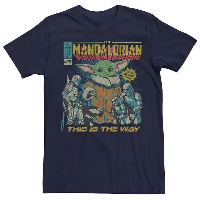 Mens Star Wars The Mandalorioan Child Poster Bolt Grogu Mando Tee Blue Product Image