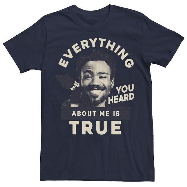 Mens Star Wars Han Solo Movie Lando Everything You Heard Is True Tee Blue Product Image