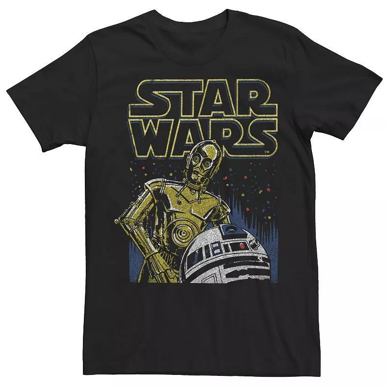 Mens Star Wars R2-D2 And C-3PO Title Logo Poster Graphic Tee Product Image