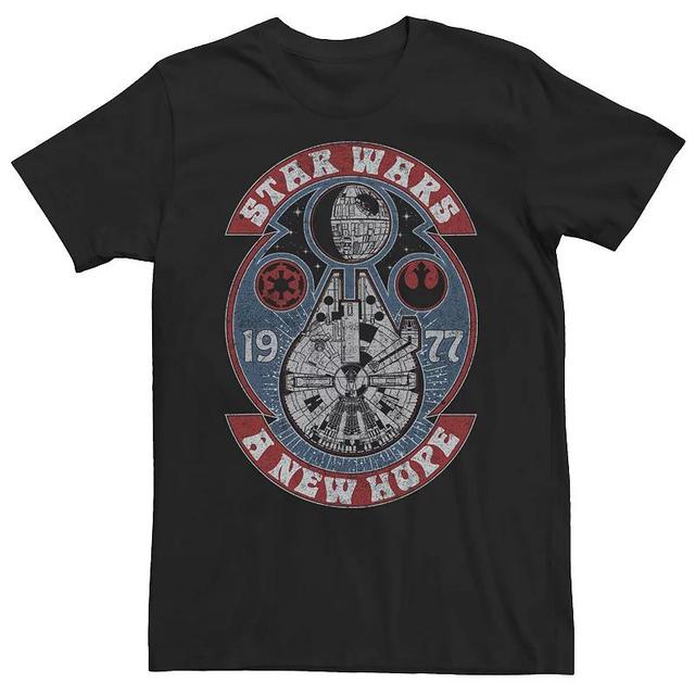 Mens Star Wars Millennium Falcon Retro Design A New Hope 1977 Tee Product Image