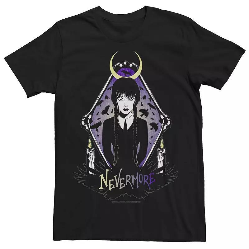 Big & Tall Wednesday Nevermore Moon Ravens And Candles Tee, Mens Product Image