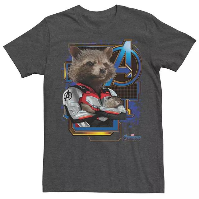 Mens Marvel Avengers Endgame Space Rocket Suit Tee Grey Heather Product Image