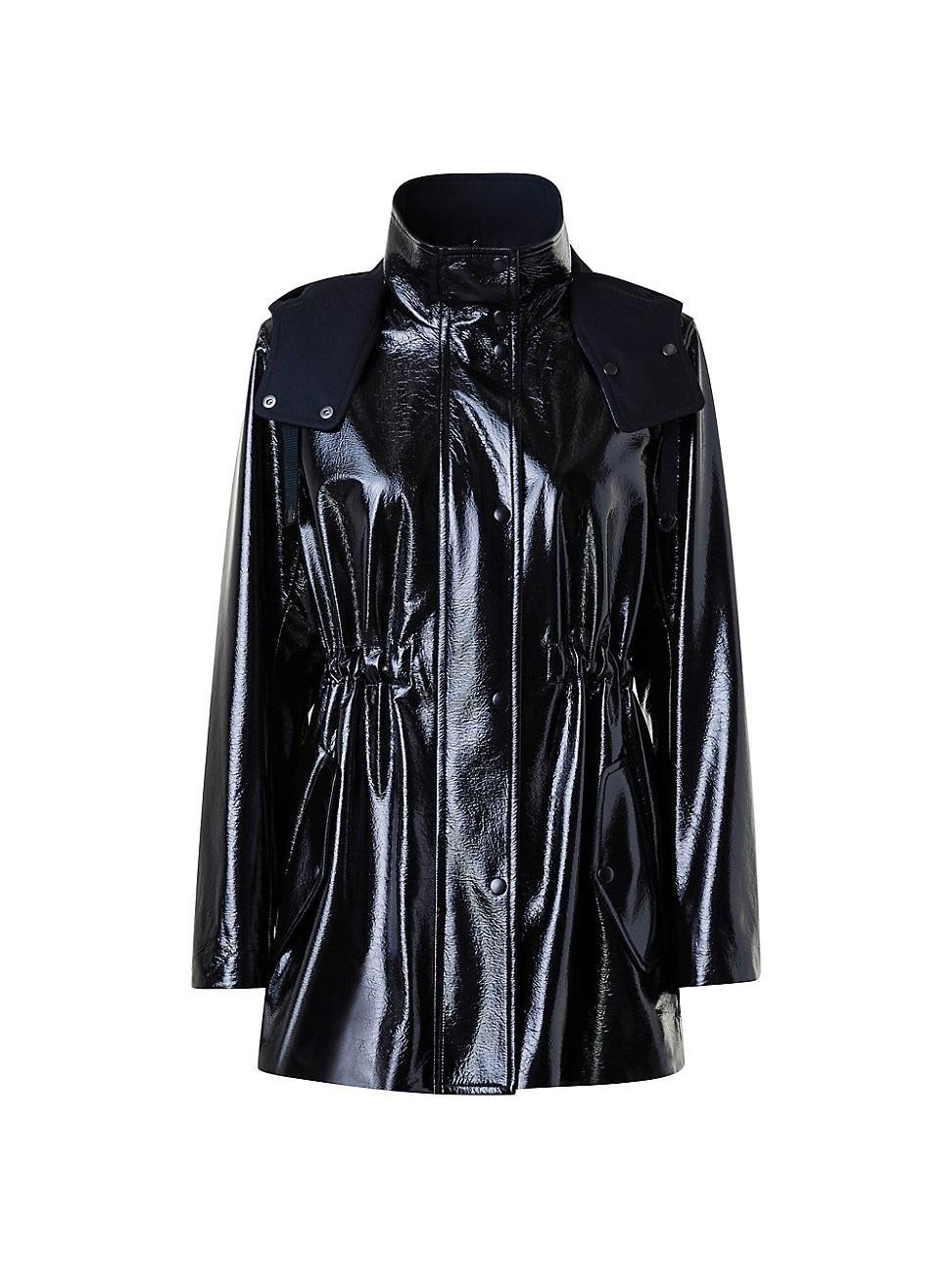 Akris punto Faux Leather Hooded Jacket Product Image