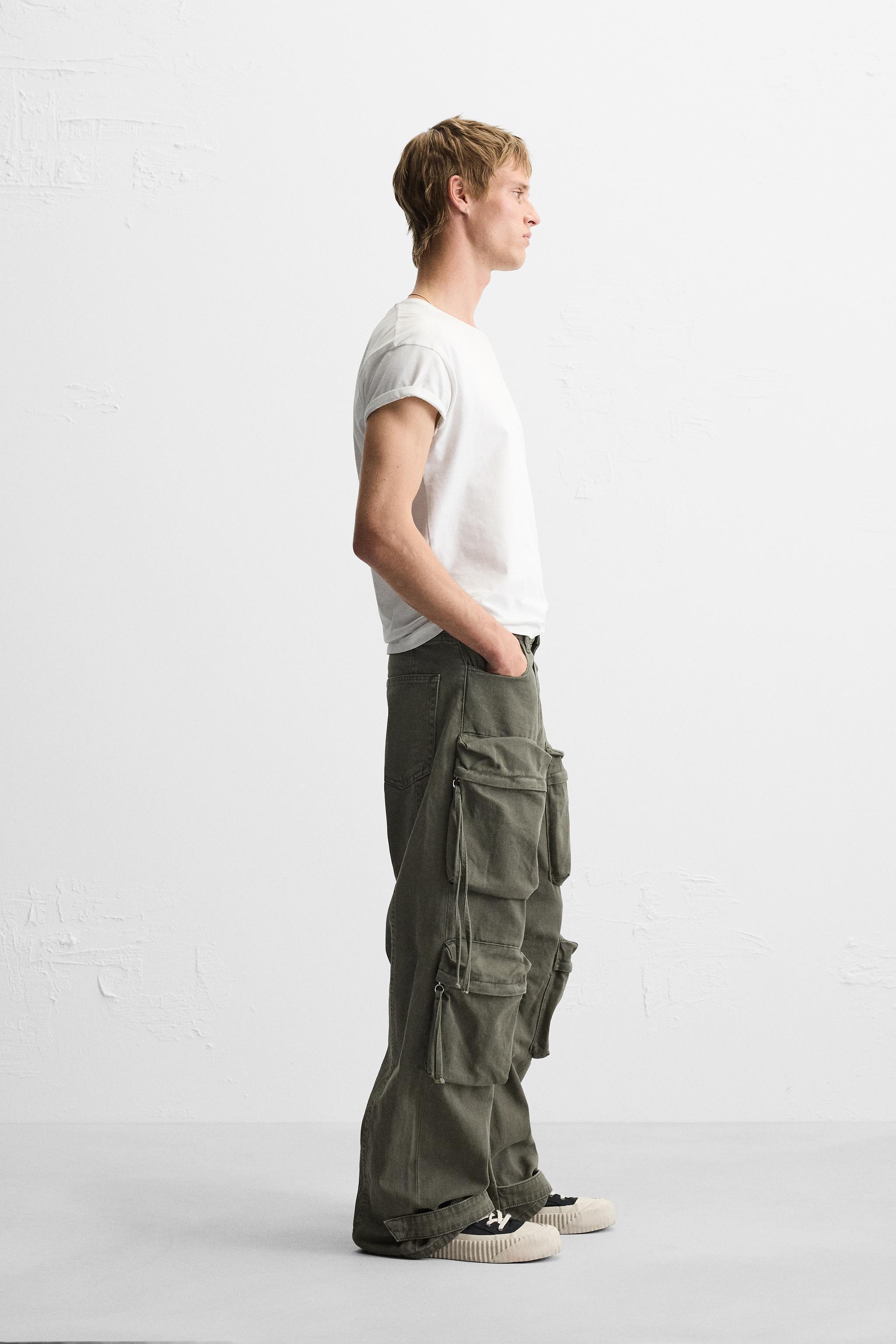 POCKET DENIM CARGO PANTS Product Image