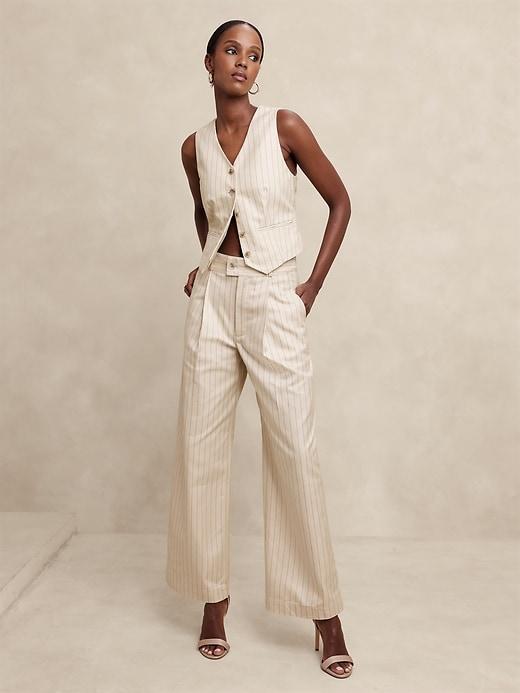 Twill High-Rise Wide-Leg Pant Product Image