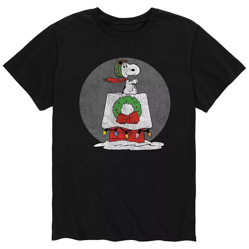 Mens Peanuts Snoopy Flight Tee Athletic Grey Product Image